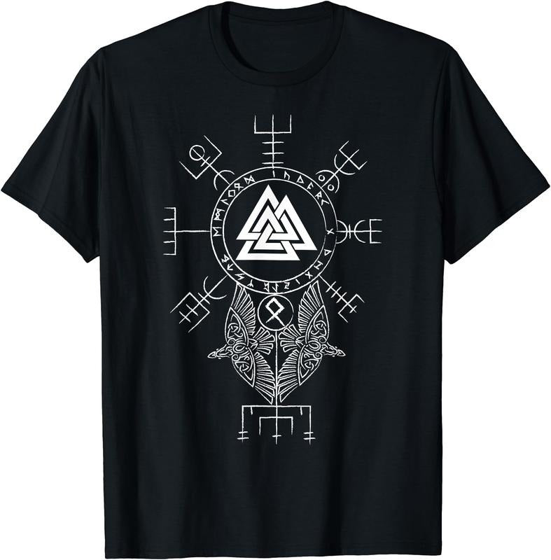 Norse Symbol - Celtic Compass Vegvisir - Viking Valknut Short Sleeve T-Shirt Hoodie, Sweatshirt | TeeBloomCo.com