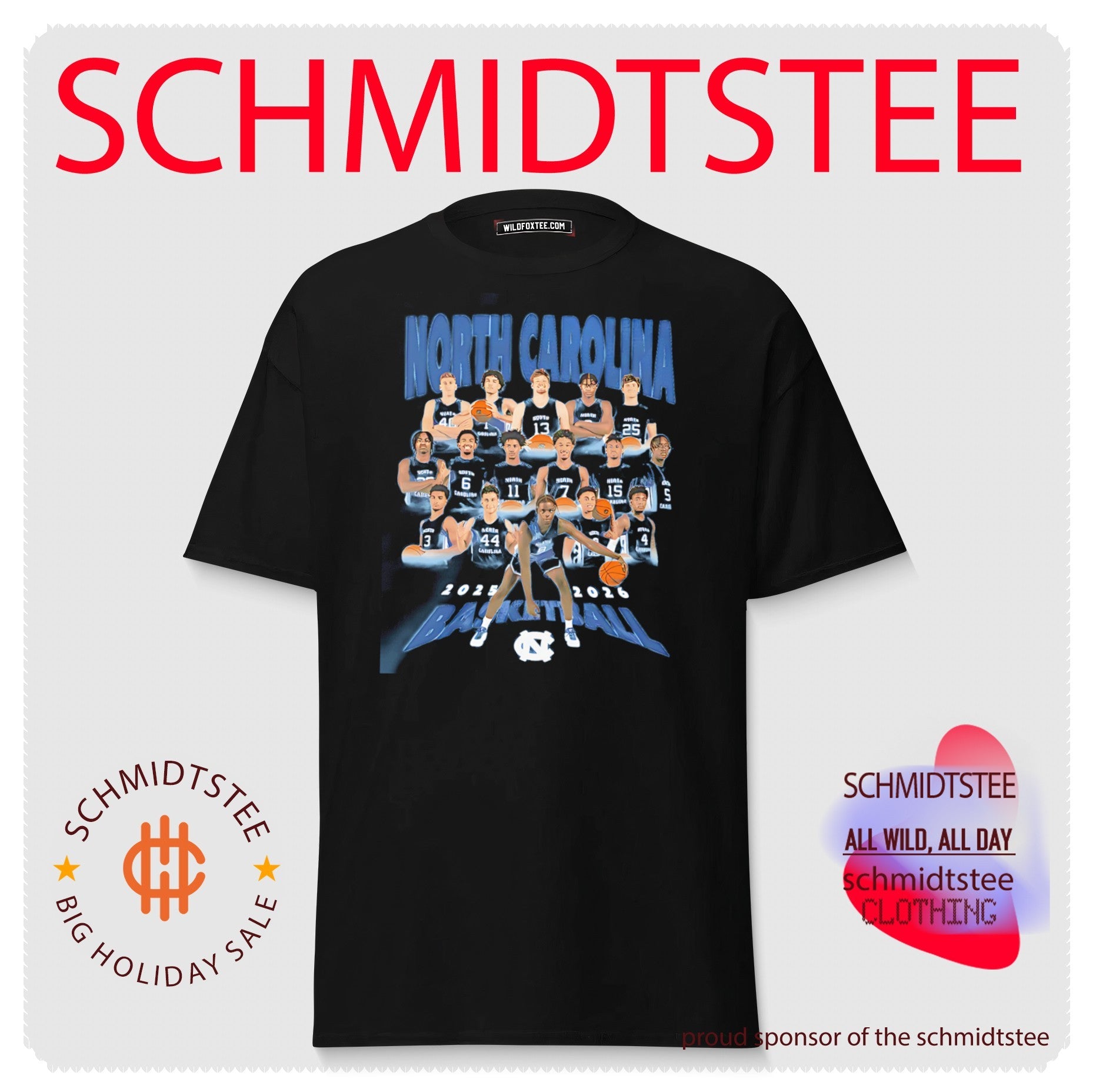 North Carolina Tar Heels team collage shirt