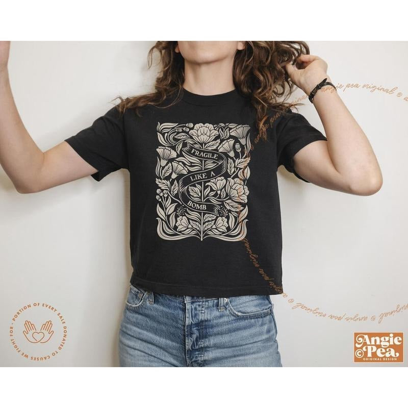 Not Fragile Like A Flower Fragile Like A Bomb, Feminist Comfort Colors Shirt, Feminist Quote, RBG Quote, Ruth Bader...