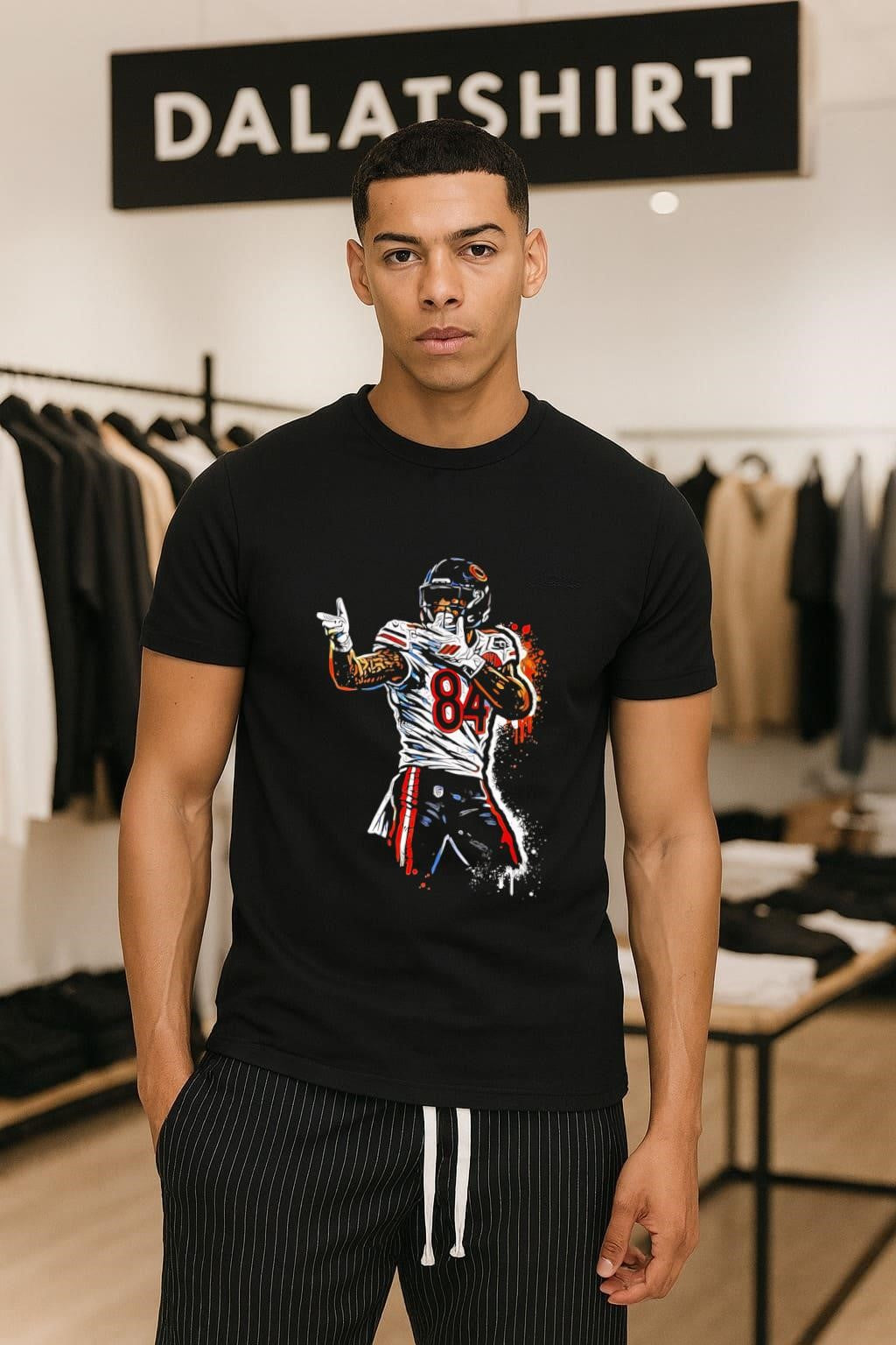 Number 84 Football Player Action Pose shirt