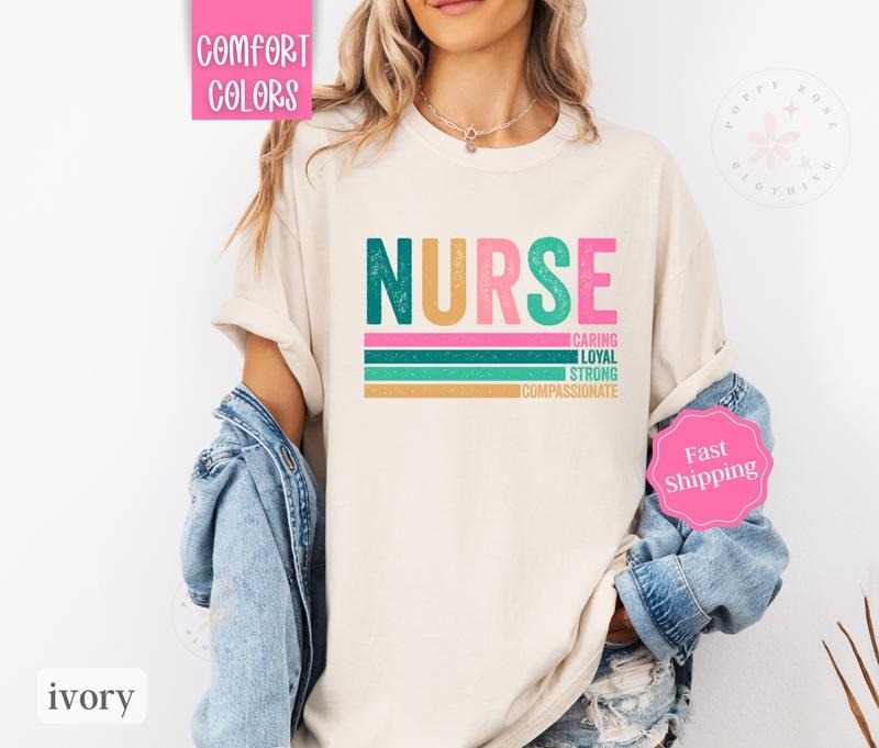 Nurse Shirt Comfort Colors, RN Shirt, Gift for Nurse Hoodie, Sweatshirt | TeeBloomCo.com