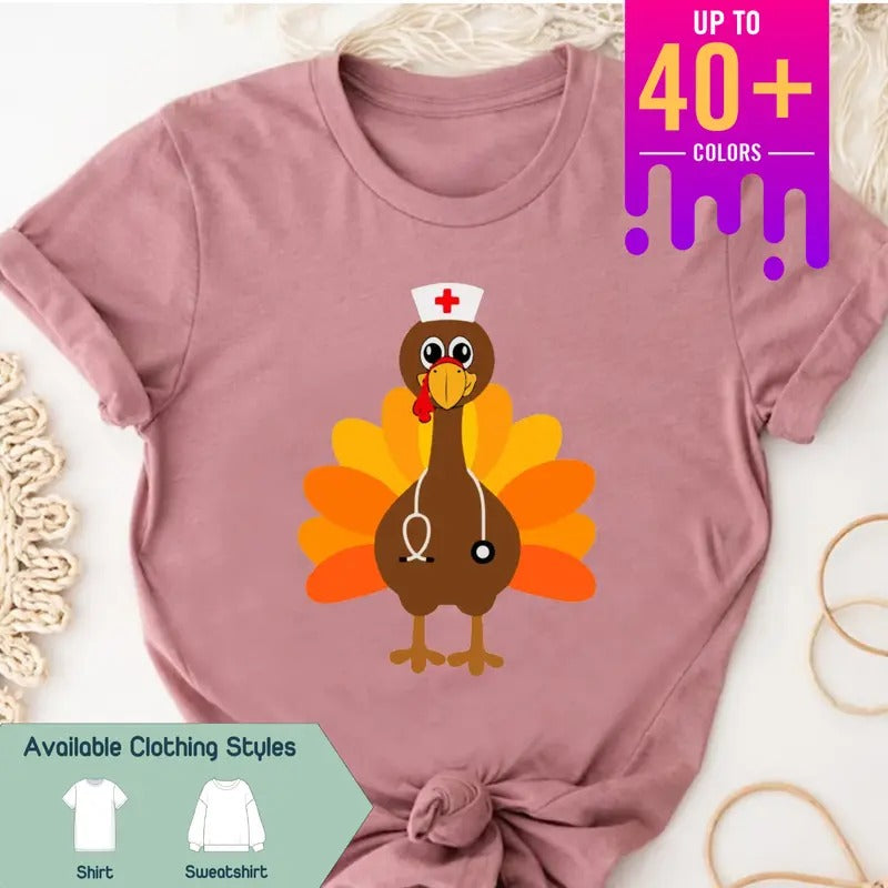 Nurse Turkey Shirt, Funny Thanksgiving Nurse Tee, Perfect Nurse Appreciation Gift, Thankful Nurse Apparel for the...
