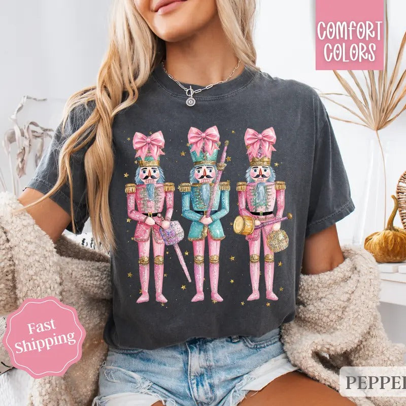 Nutcracker Christmas Shirt Comfort Colors Holiday Tshirt, Women's Holiday Tee Hoodie, Sweatshirt | TeeBloomCo.com