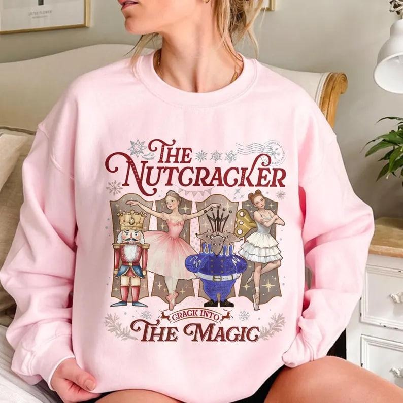 Nutcracker Christmas Shirt, Retro Ballet Sweatshirt, Holiday Hoodie, Sugar Plum Fairy Tee, Christmas Party Crewneck, Gift...