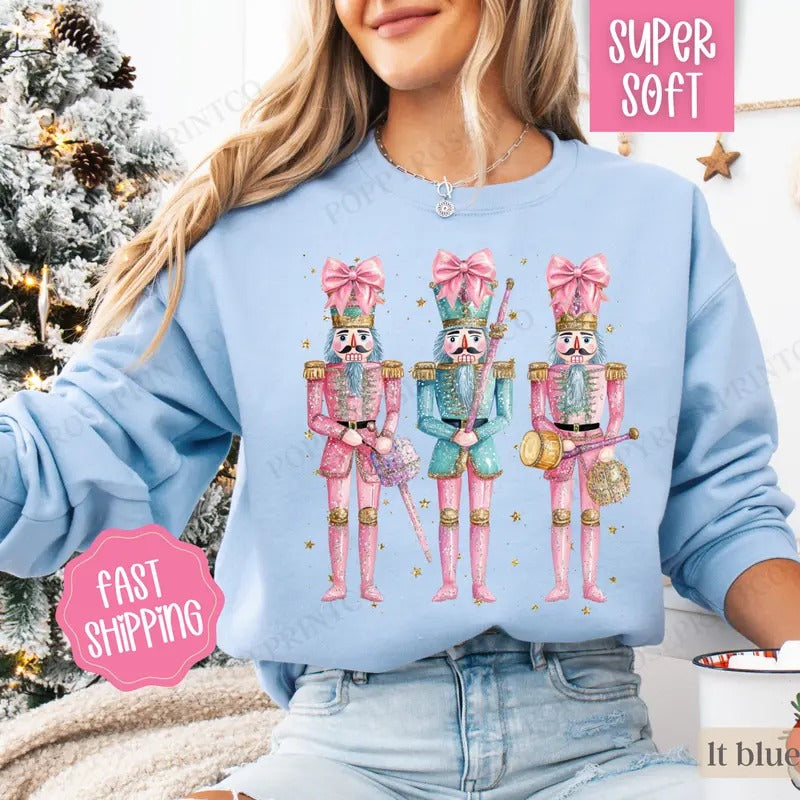 Nutcracker Christmas Sweatshirt, Christmas Sweater, Women's Holiday Crewneck T-Shirts, Hoodie | TeeBloomCo.com