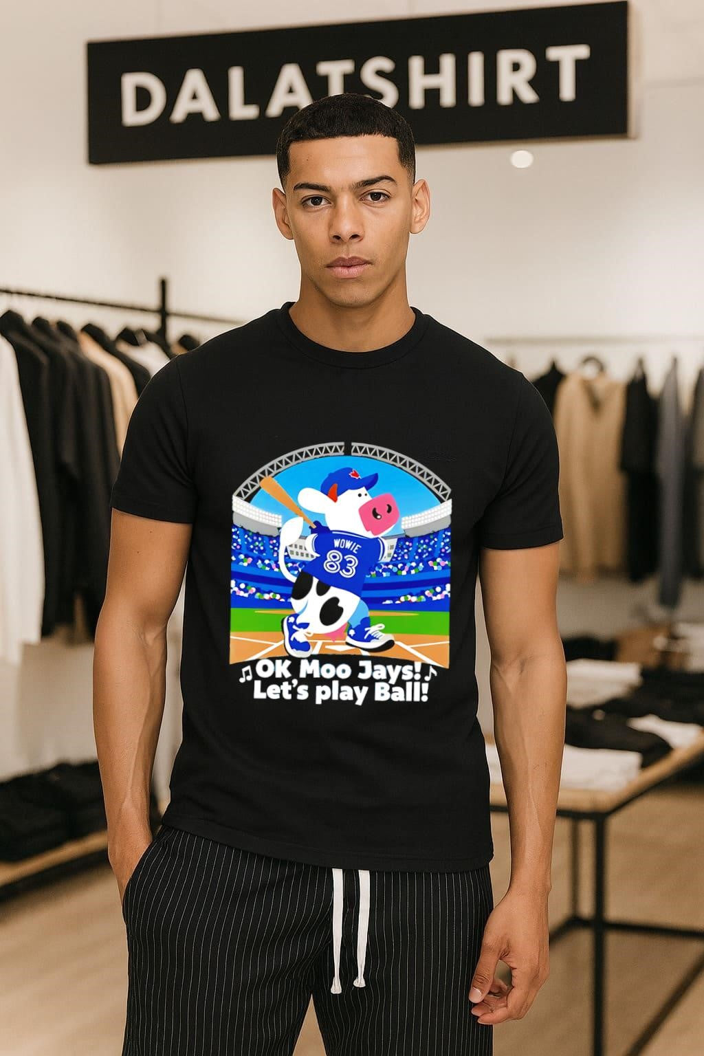 OK Moo Jays Let’s Play Ball Wowie 83 Baseball Cow shirt