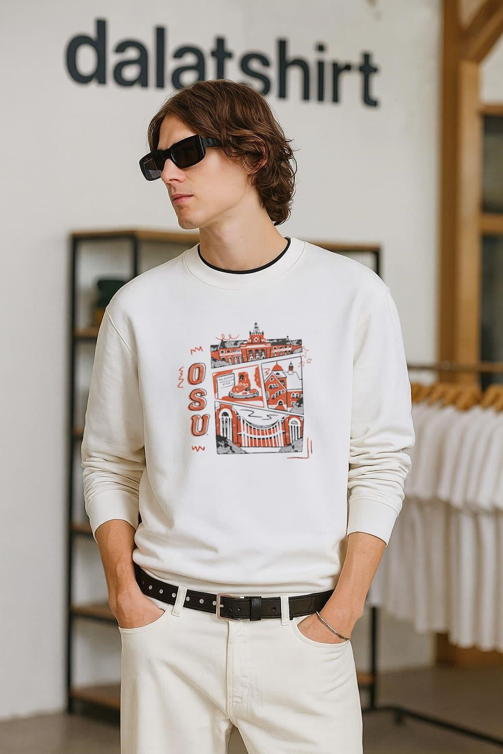 OSU Oklahoma State University Edmon Low Library And Campus Buildings Sketch shirt
