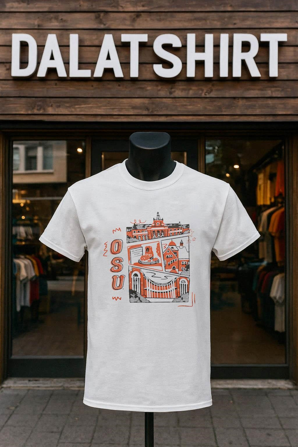 OSU Oklahoma State University Edmon Low Library And Campus Buildings Sketch shirt