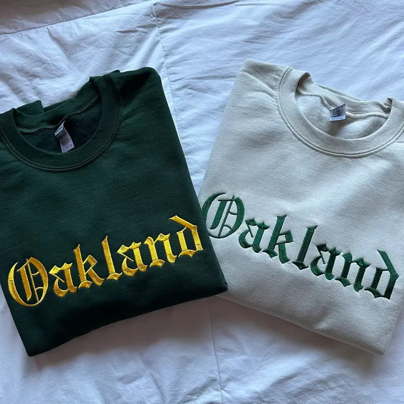 Oakland Embroidered Sweatshirt, Travel Sweatshirt, Oakland Gifts T-Shirts, Hoodie | TeeBloomCo.com
