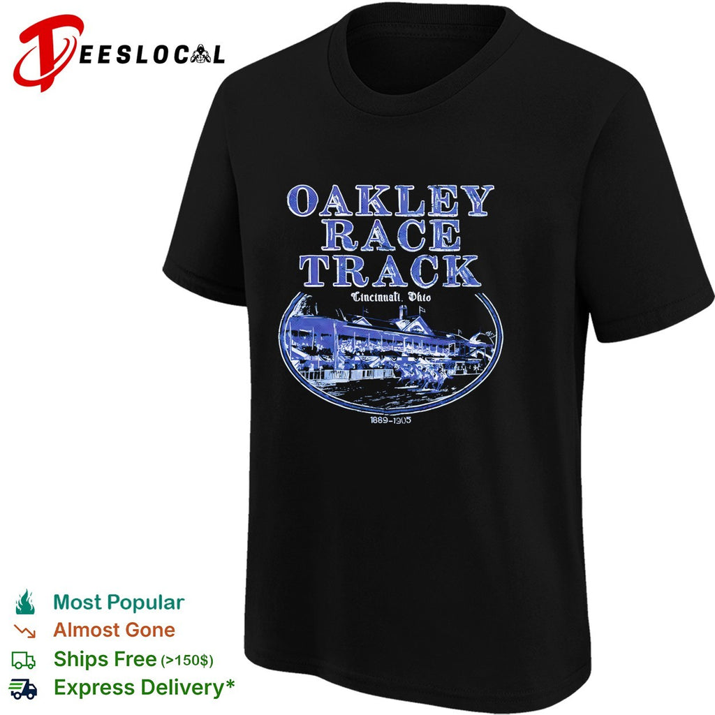 Oakley Race Track Cincinnati Ohio vintage horse racing illustration graphic shirt