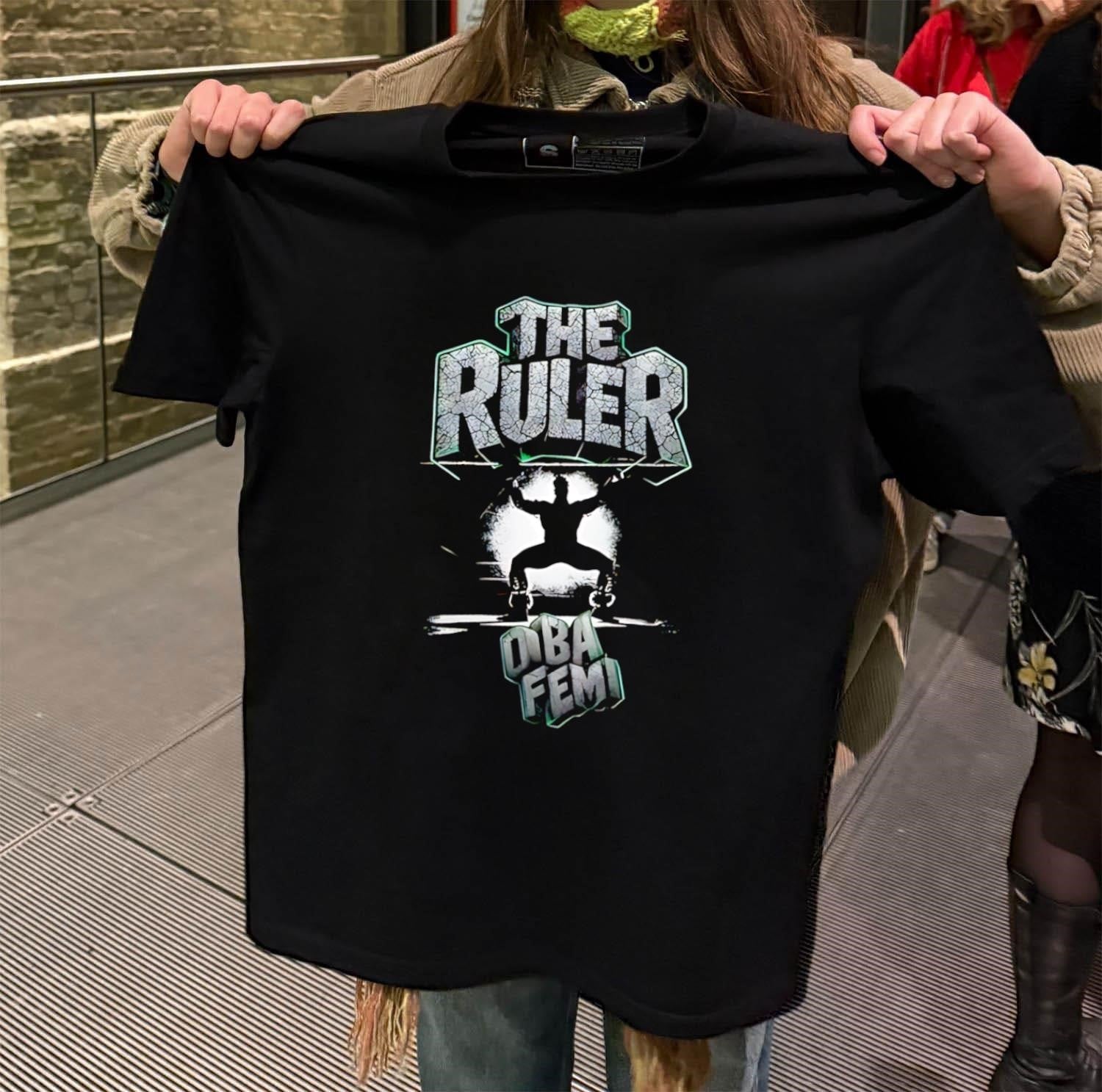 Oba Femi The Ruler Silhouette Stone Texture Logo shirt