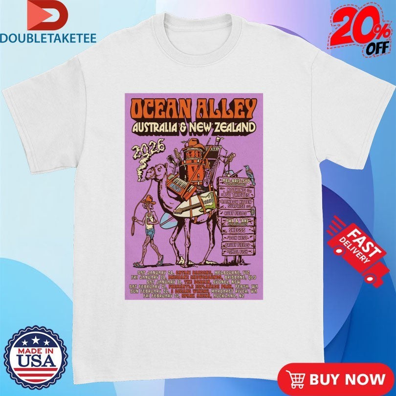 Ocean Alley Poster 2026 Australia & New Zealand Shirts