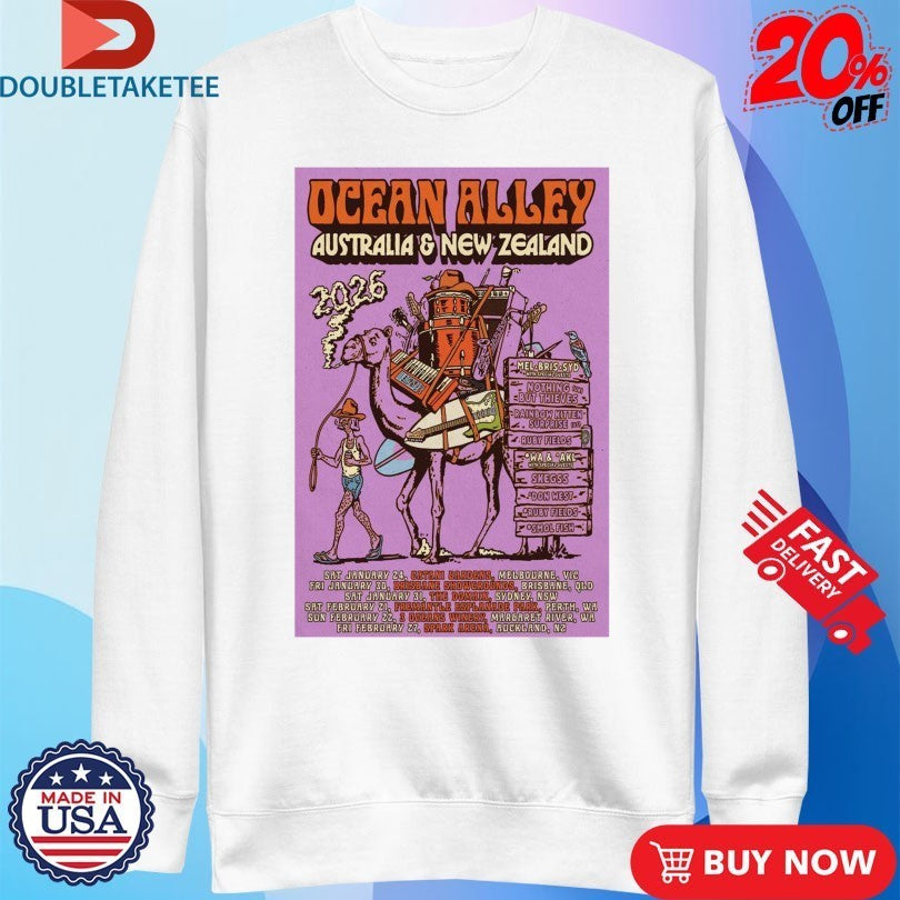 Ocean Alley Poster 2026 Australia & New Zealand Shirts