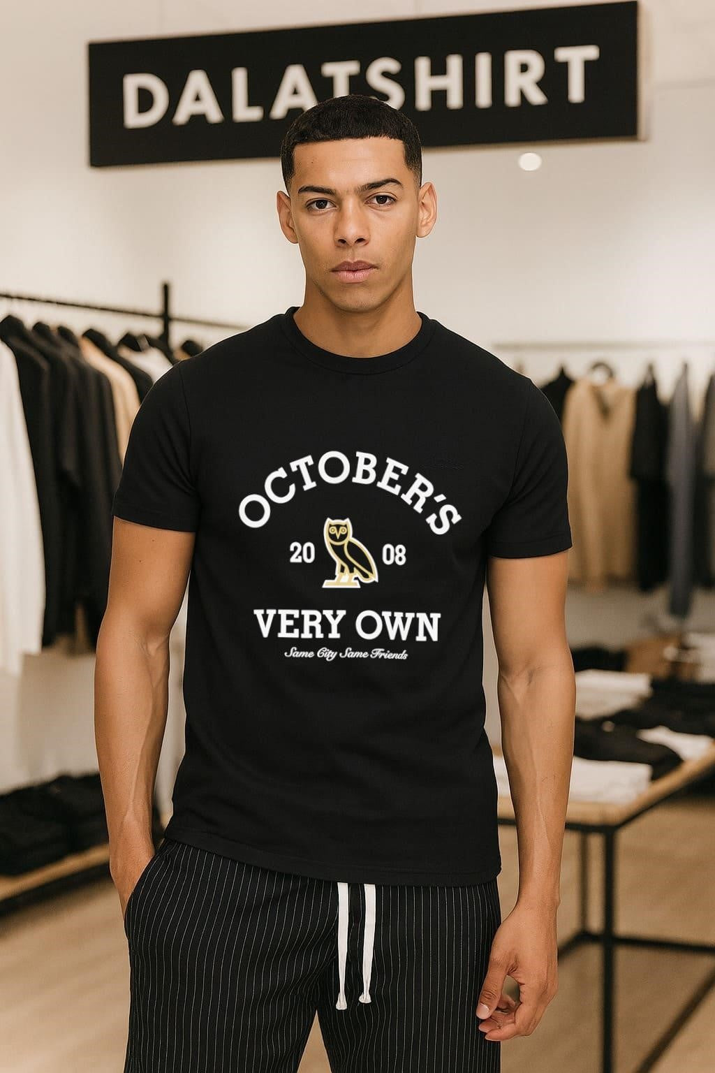 October’s Very Own 2008 gold owl Same City Same Friends shirt