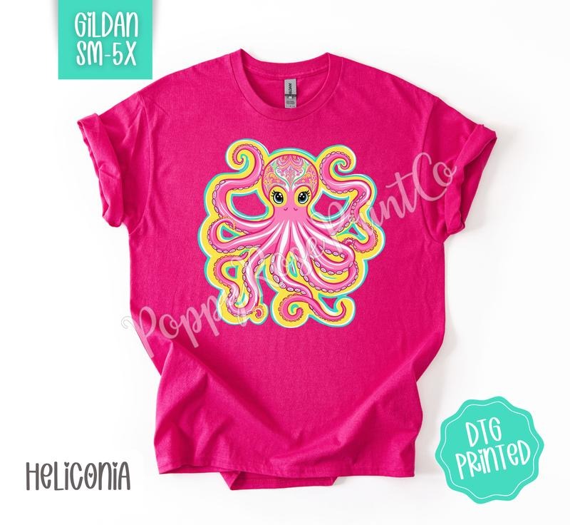 Octopus Gildan Shirt, Cute Summer Tshirt, Trendy Women's Tee, Gift for Her Hoodie, Sweatshirt | TeeBloomCo.com