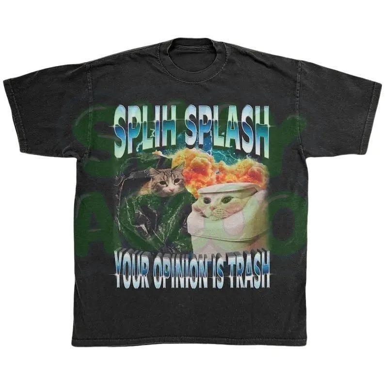 Offensive Cat Meme Unisex Shirt, Inappropriate Shirts, Your Opinion Is Trash, Sarcastic Cat Shirt, Edgy Gen z Clothing,...