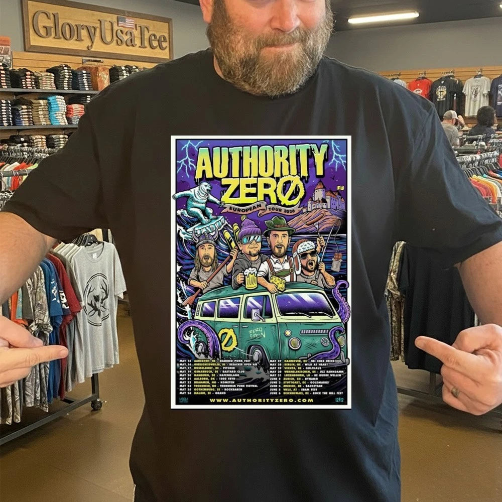 Official Authority Zero European Tour May &amp; June 2026 Poster Shirt