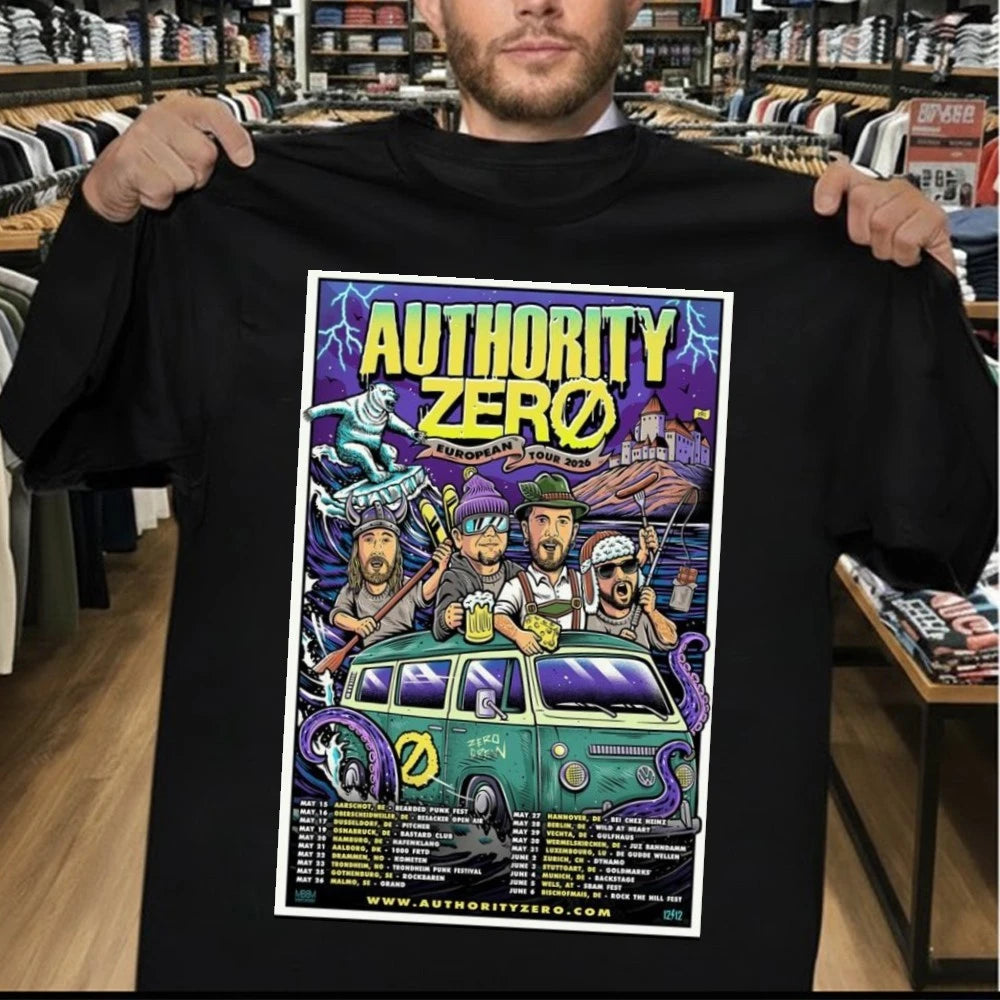 Official Authority Zero European Tour May &amp; June 2026 Poster Shirt