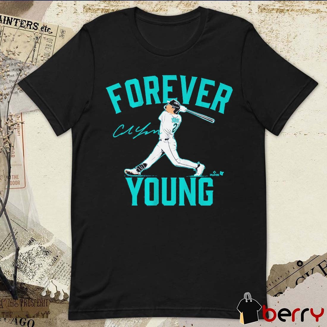 Cole Young Forever Young Seattle Mariners MLB Signature t-shirt