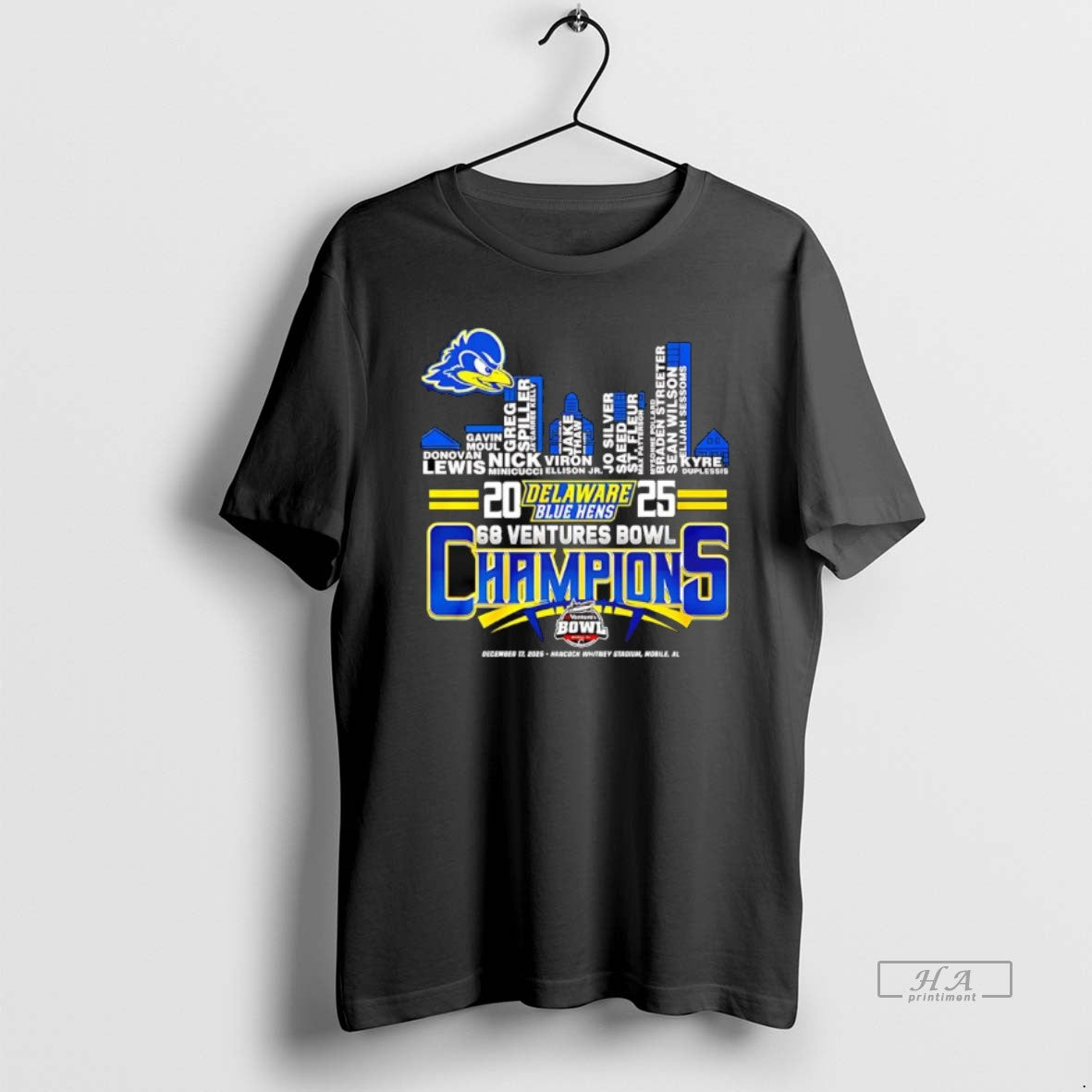 Official Delaware Fightin Blue Hens Champions Name Players Skyline City T-Shirts, Hoodie, Sweatshirt | TeeBloomCo.com