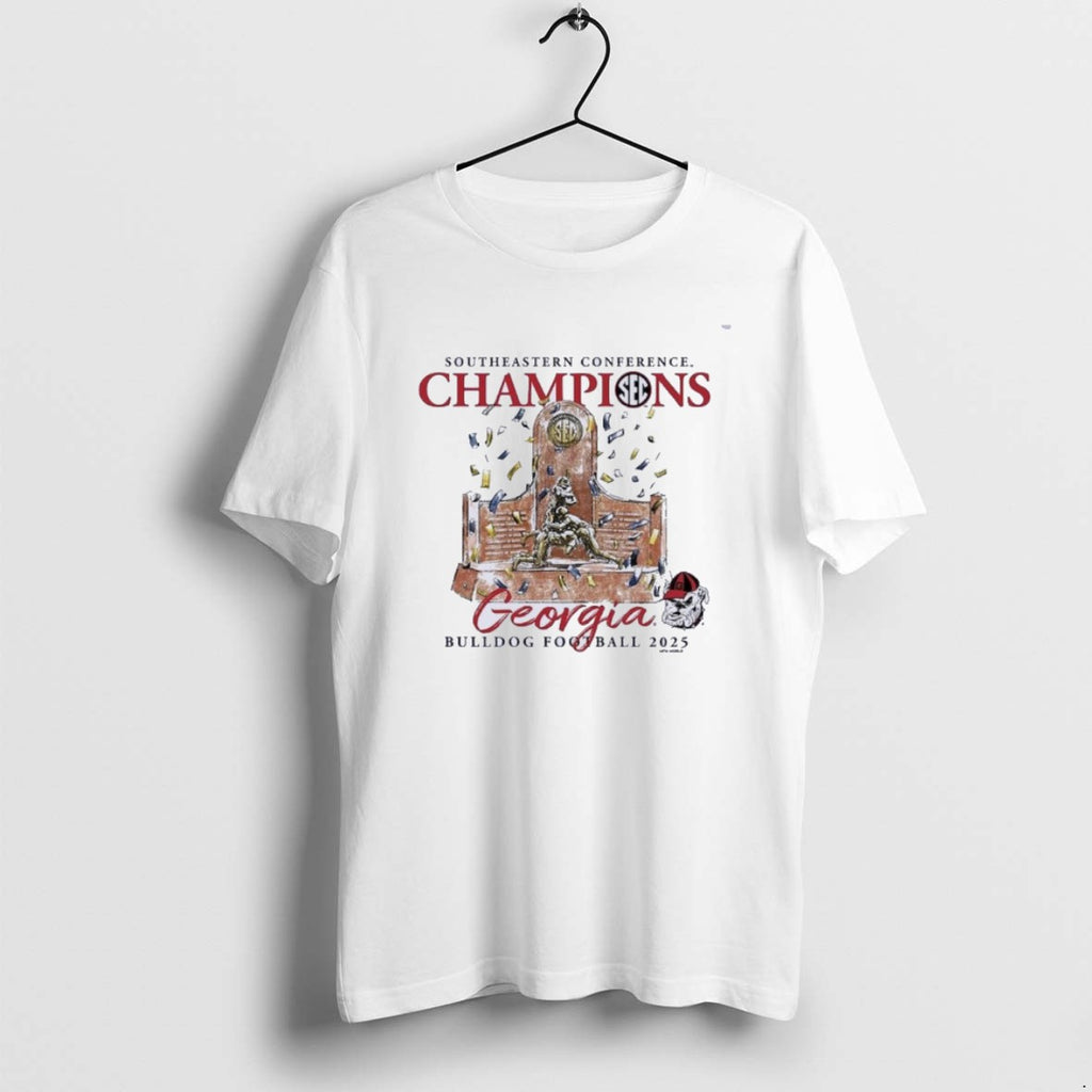 Official Georgia Bulldogs 2025 Sec Football Conference Champions Trophy T-Shirts, Hoodie, Sweatshirt | TeeBloomCo.com