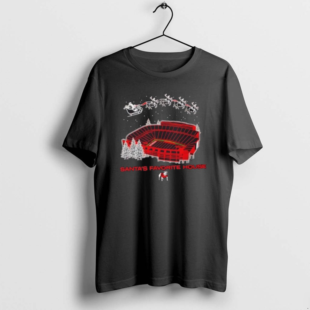 Official Georgia Bulldogs Football Santas Favorite House T-Shirts, Hoodie, Sweatshirt | TeeBloomCo.com
