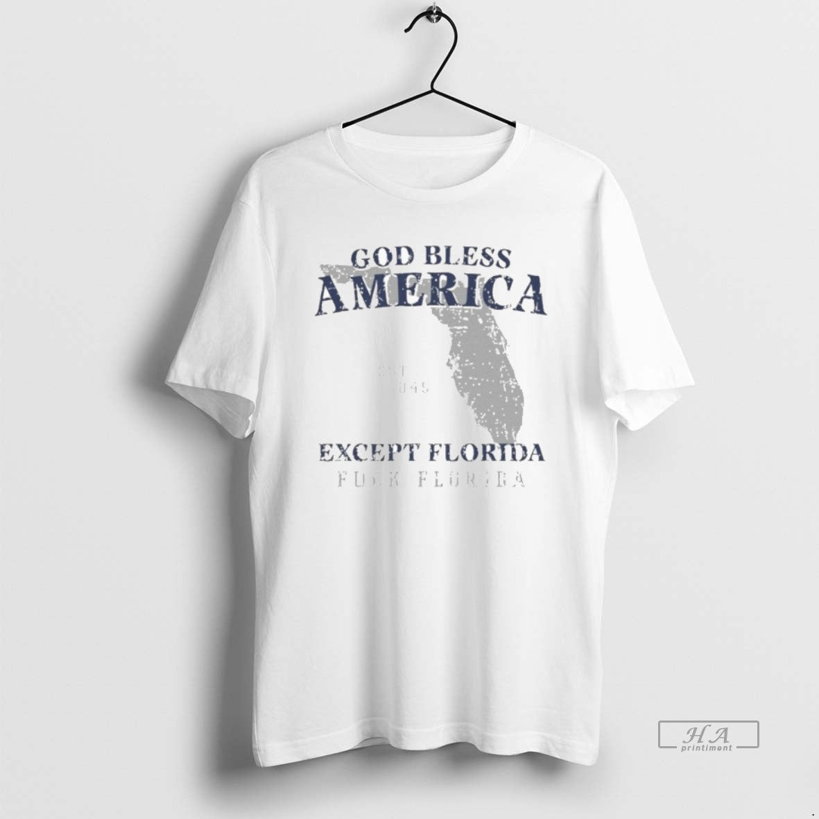 Official God Bless America Except Florida Fuck Florida State Est 1845 T-Shirts, Hoodie, Sweatshirt | TeeBloomCo.com