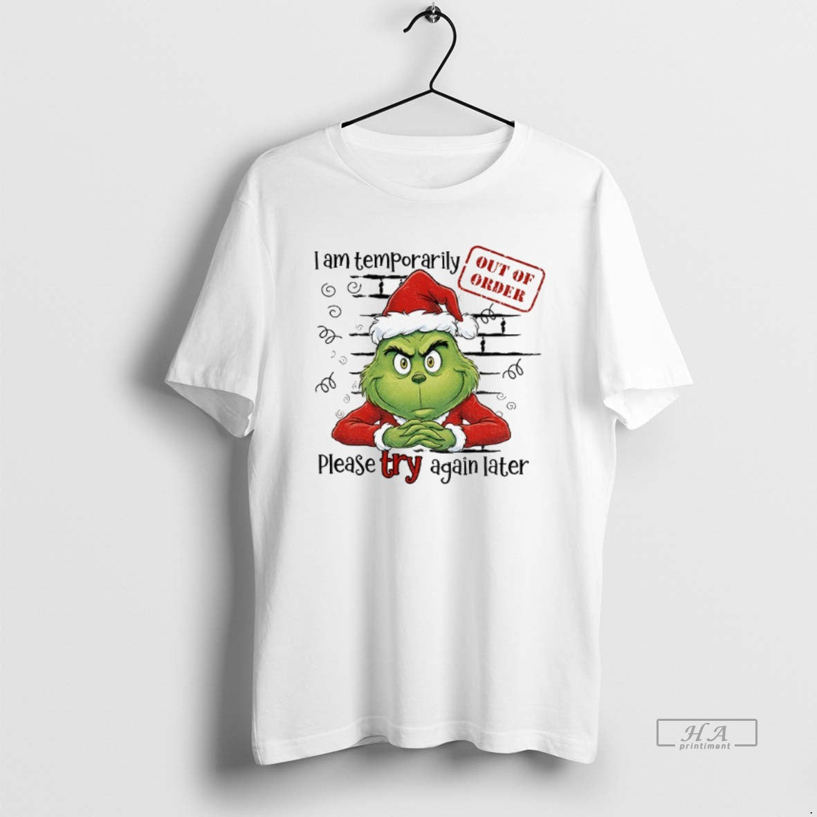Official Grinch Santa I Am Temporarily Please Try Again Later Christmas T-Shirts, Hoodie, Sweatshirt | TeeBloomCo.com