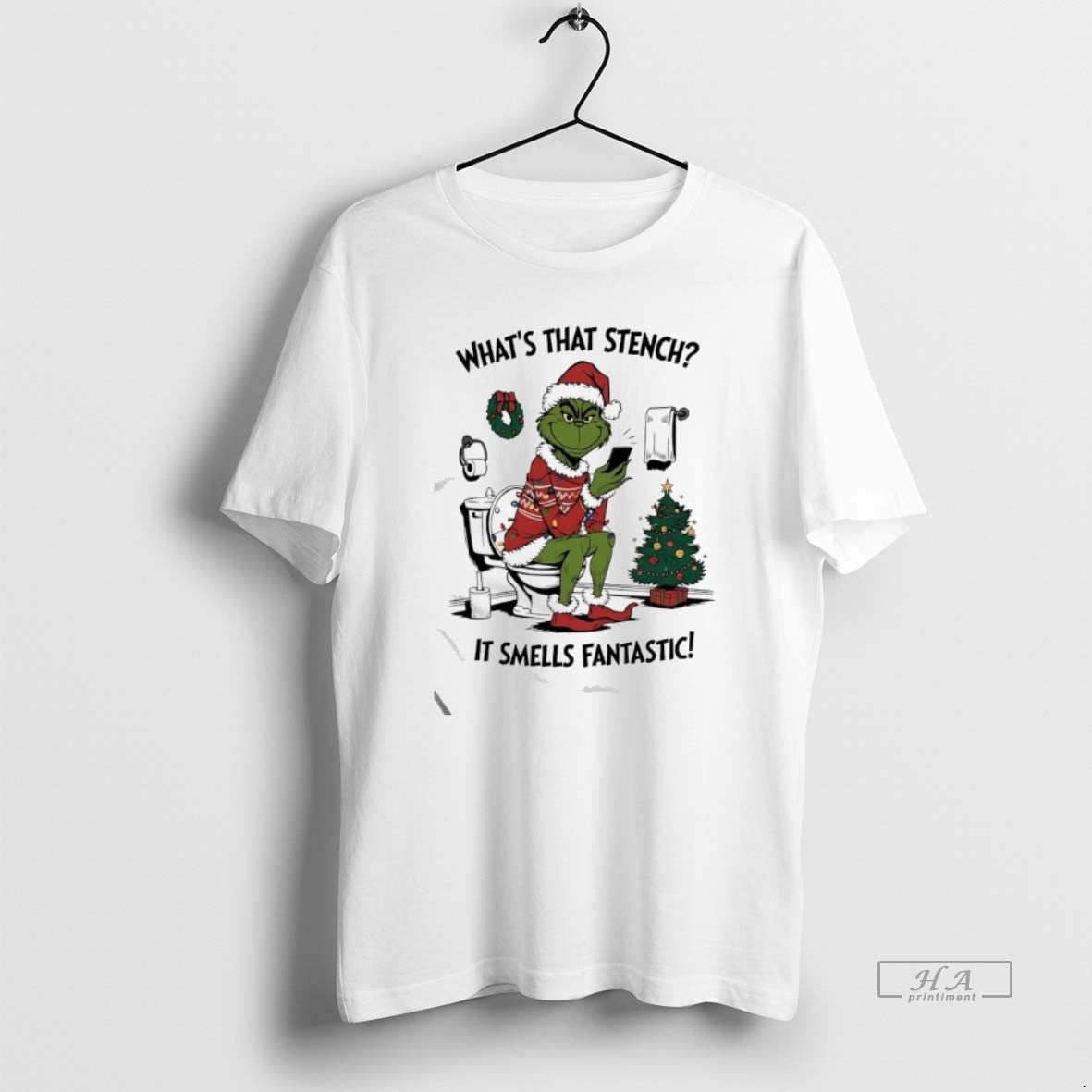 Official Grinch Santa Whats That Stench It Smells Fantastic T-Shirts, Hoodie, Sweatshirt | TeeBloomCo.com
