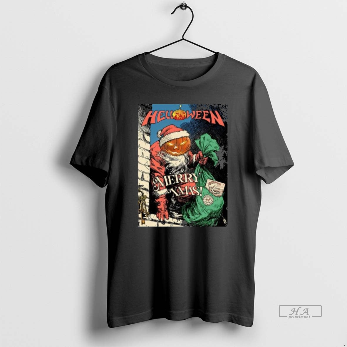 Official Helloween Merry Xmas Pumpkin Powered Santa T-Shirts, Hoodie, Sweatshirt | TeeBloomCo.com