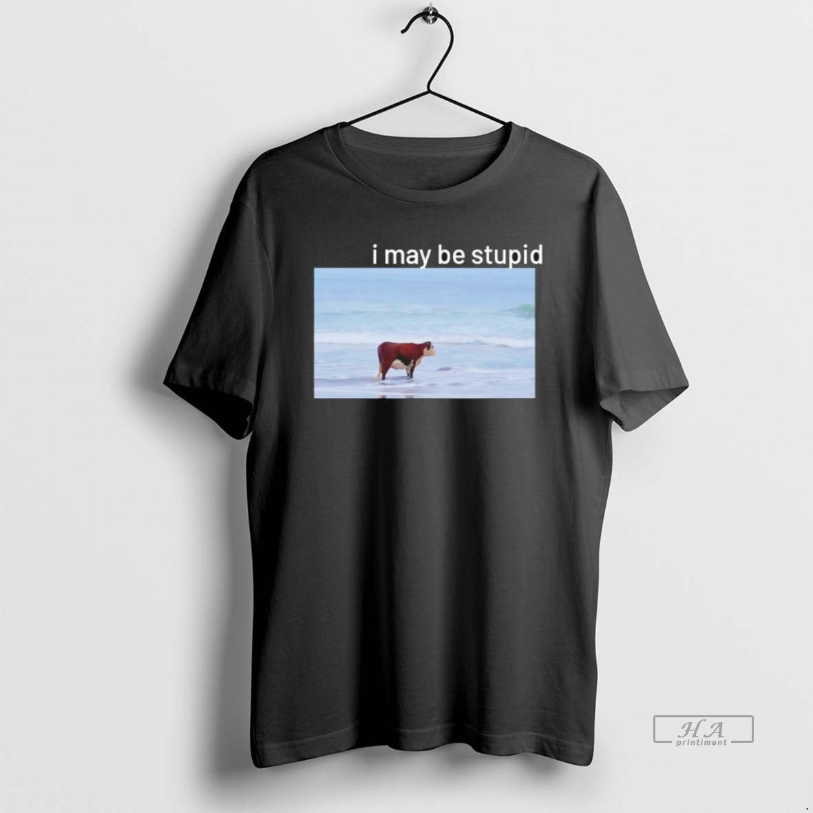Official I May Be Stupid Cow On Beach Meme T-Shirts, Hoodie, Sweatshirt | TeeBloomCo.com