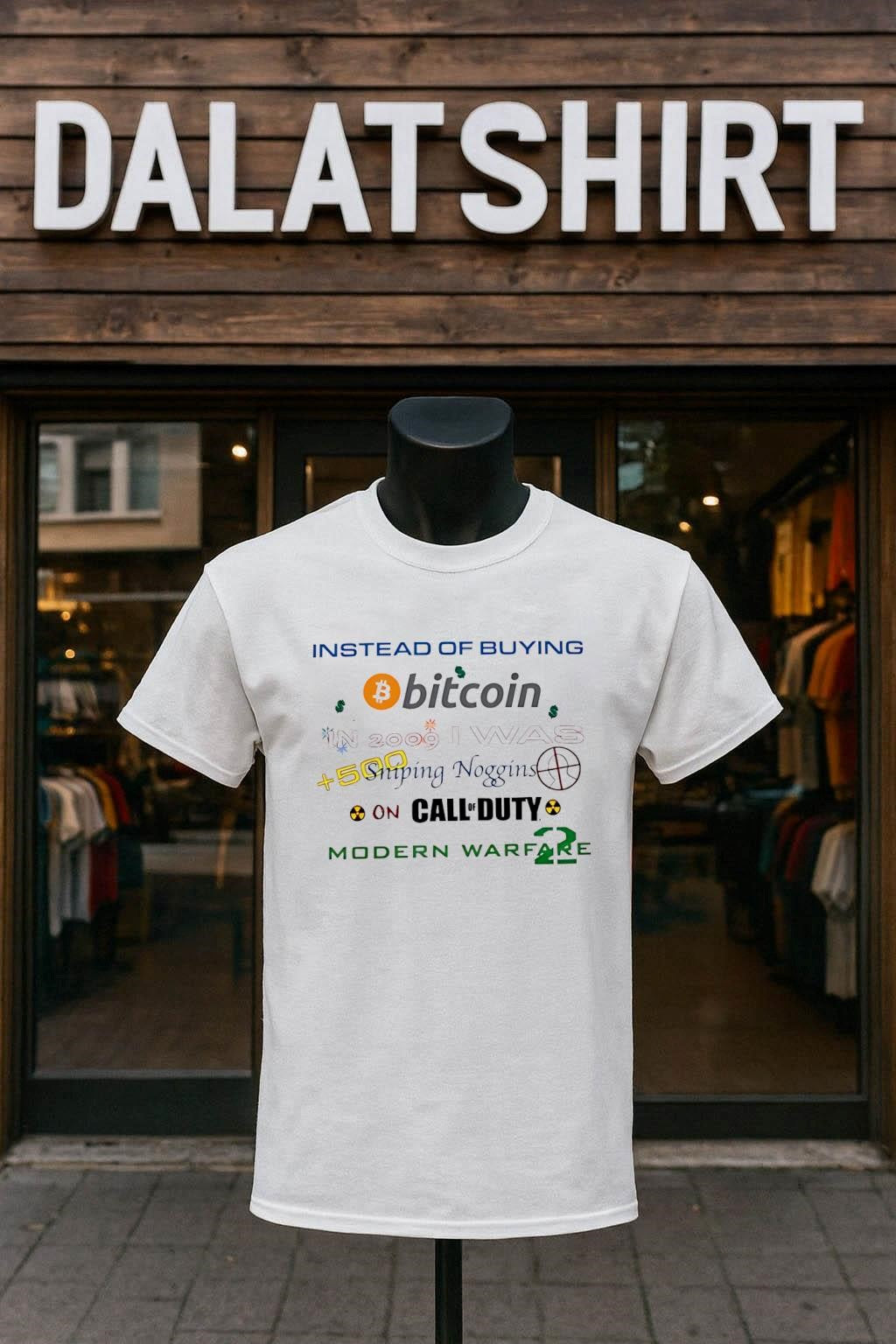 Instead Of Buying Bitcoin 2009 I Was Sniping Noggin Call Of Duty Warfare 2 shirt