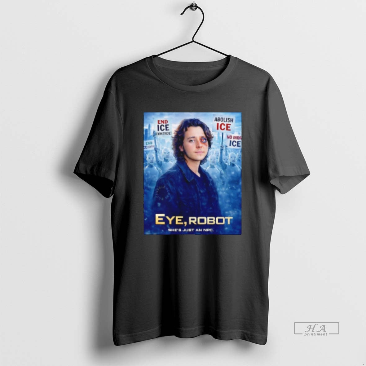 Official Kaden Rummler Eye Robot Shes Just An Npc End Ice Control T-Shirts, Hoodie, Sweatshirt | TeeBloomCo.com