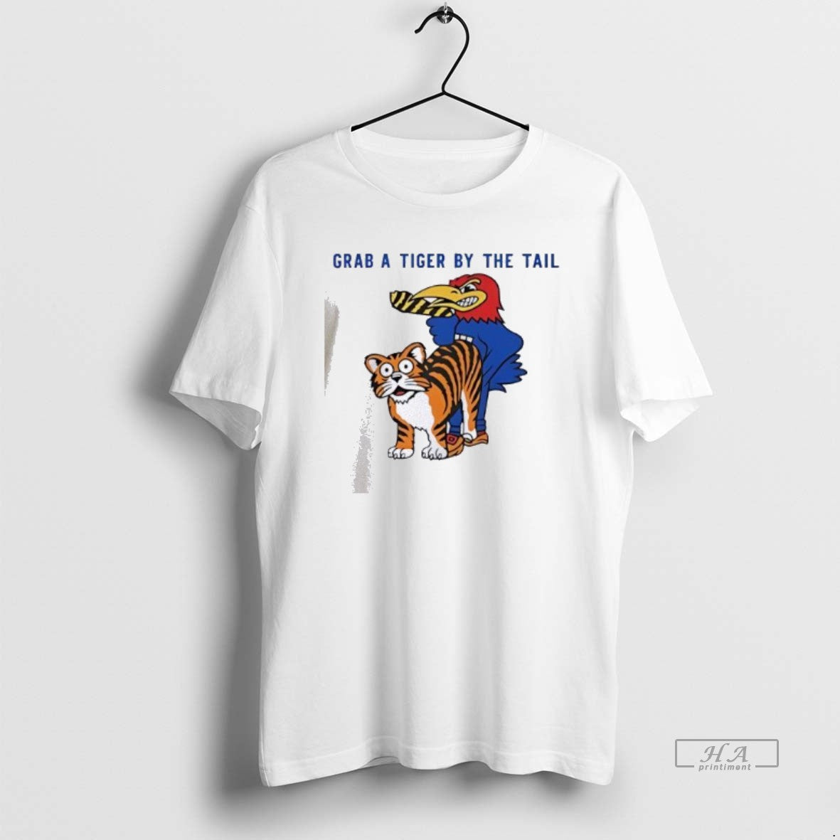 Official Kansas Vs Missouri Rivalry Grab A Tiger By The Tail T-Shirts, Hoodie, Sweatshirt | TeeBloomCo.com