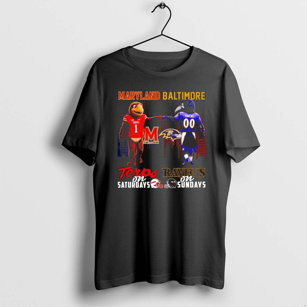 Official Maryland Terrapins On Saturdays Baltimore Ravens On Sundays Mascot Chriast T-Shirts, Hoodie, Sweatshirt