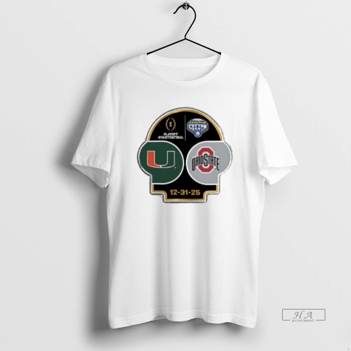 Official Miami Vs Ohio State Playoff Quarterfinal 2025 Goodyear Cotton Bowl T-Shirts, Hoodie, Sweatshirt | TeeBloomCo.com