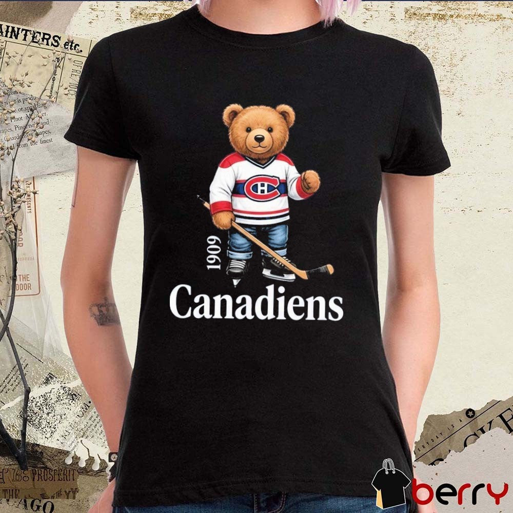 Montreal Canadiens NHL Hockey 1909 Bear Cartoon t-shirt