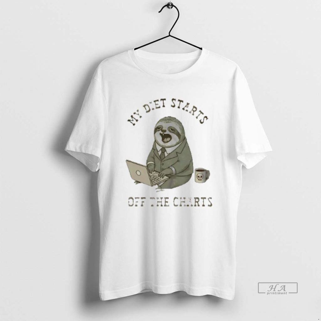 Official My Diet Starts Off The Charts Sloth T-Shirts, Hoodie, Sweatshirt | TeeBloomCo.com