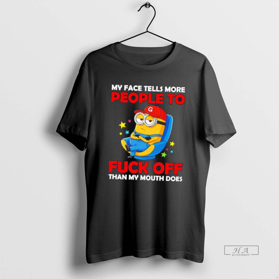 Official My Face Tells More People To Fuck Off Than My Mouth Does Minion Tee Hoodie, Sweatshirt | TeeBloomCo.com