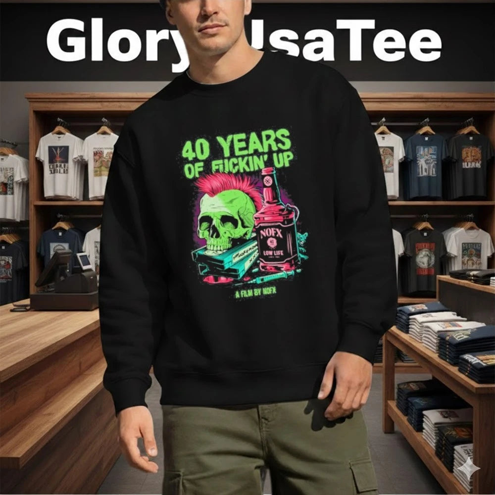 Official NOFX Band Bottle Skull Shirt