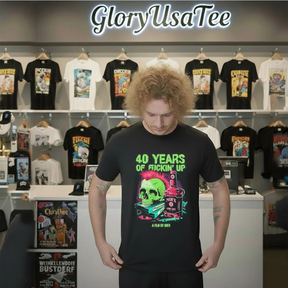 Official NOFX Band Bottle Skull Shirt
