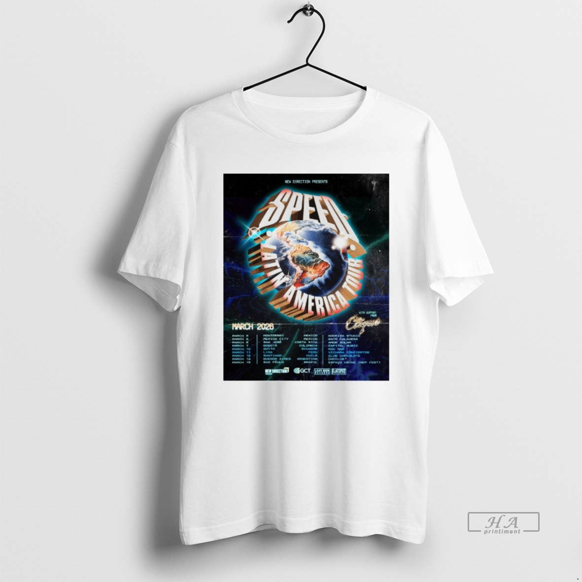 Official New Direction Presents Speed Latin America Tour March 4 15 2026 T-Shirts, Hoodie, Sweatshirt | TeeBloomCo.com