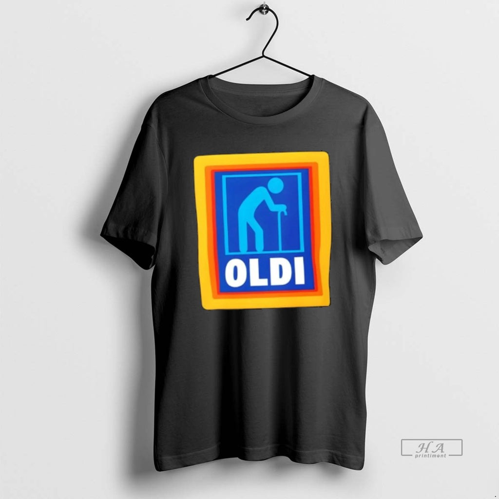 Official Oldi Funny Senior Aldi Logo Parody T-Shirts, Hoodie, Sweatshirt | TeeBloomCo.com
