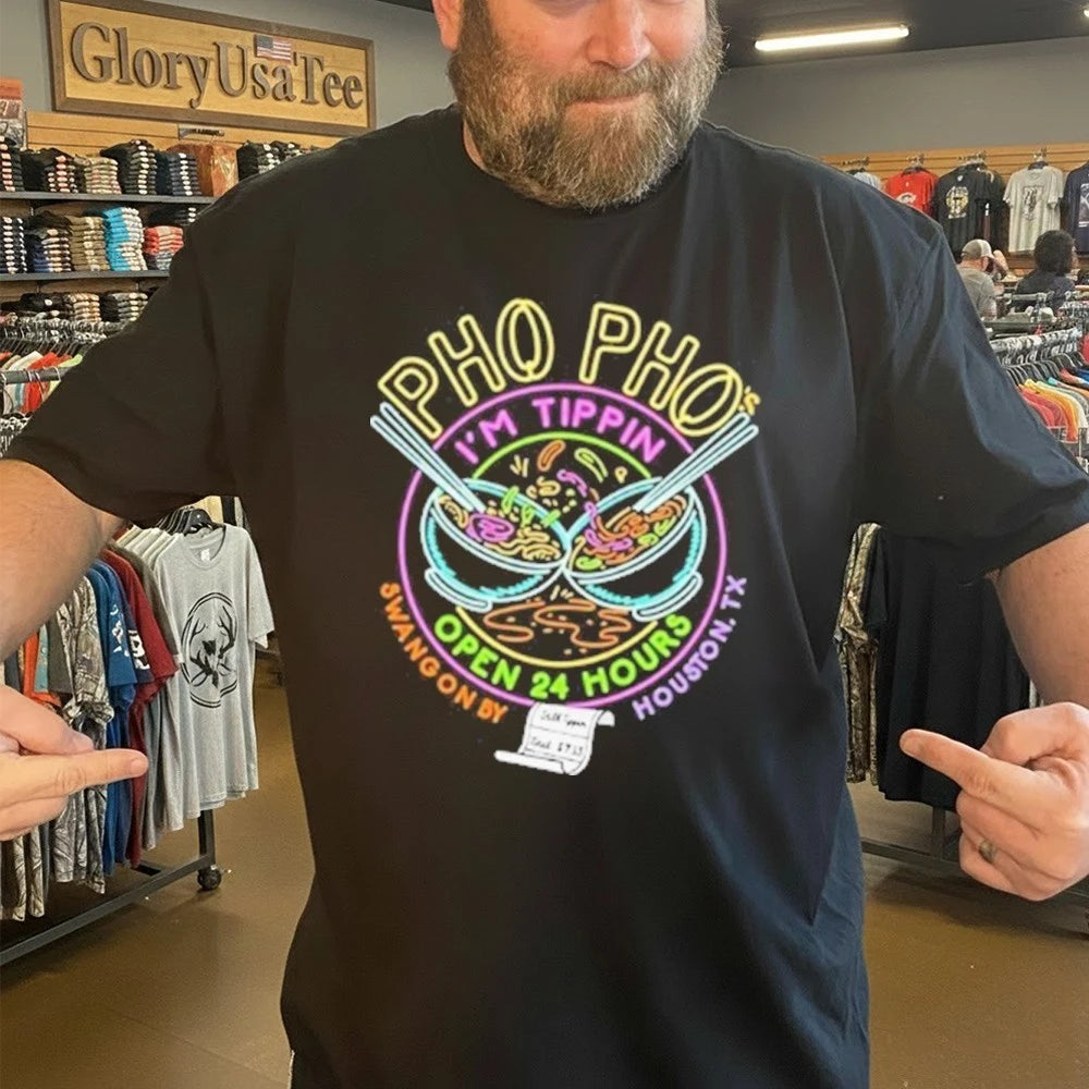 Official Pho Pho Im Tippin Open 24 Hours Logo Shirt
