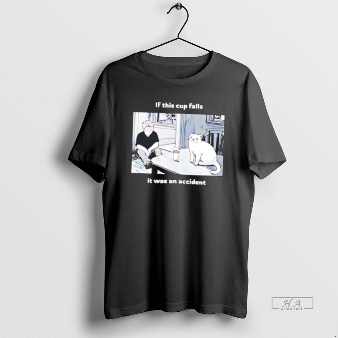 Official Simons Cat If This Cup Falls It Was An Accident Tee Hoodie, Sweatshirt | TeeBloomCo.com