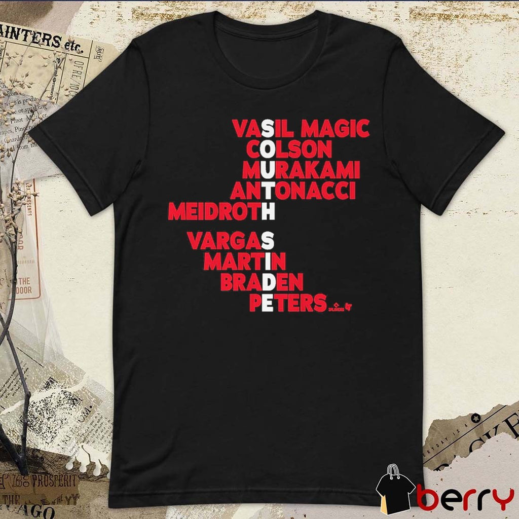 South Side Baseball Names 2026 Vasil Magic Colson Murakami Antonacci Meidroth Vargas Martin Braden Peters t-shirt