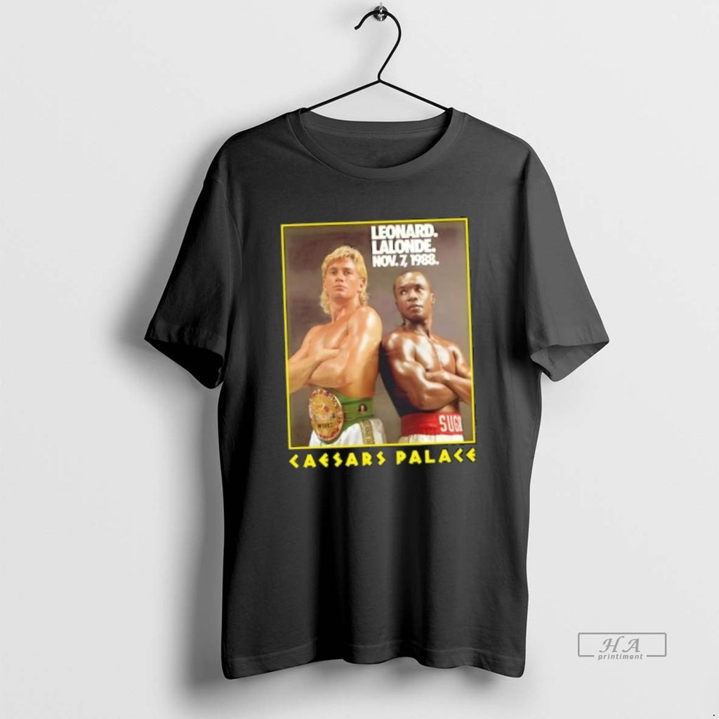 Official Sugar Ray Leonard Lalonde Nov 7 1988 Caesars Palace T-Shirts, Hoodie, Sweatshirt | TeeBloomCo.com