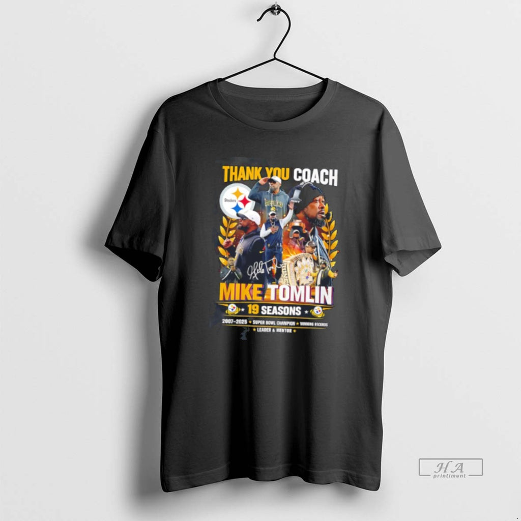 Official Thank You Coach Mike Tomlin 19 Seasons Tee Hoodie, Sweatshirt | TeeBloomCo.com