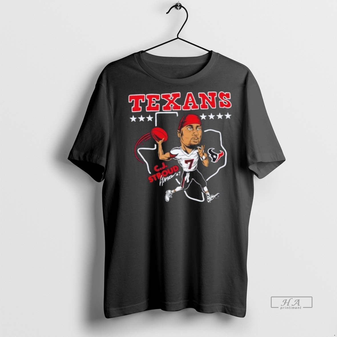 Official Trendy Houston Texans Cj Stroud Football Cartoon Signature Tee Sweater