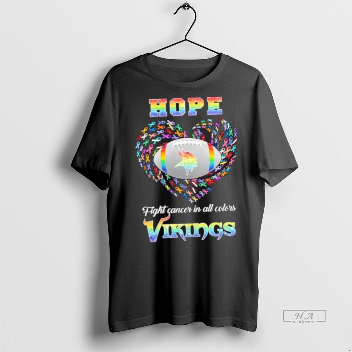 Official Trendy Minnesota Vikings Football Hope Fight Cancer In All Colors Heart Tee Sweater